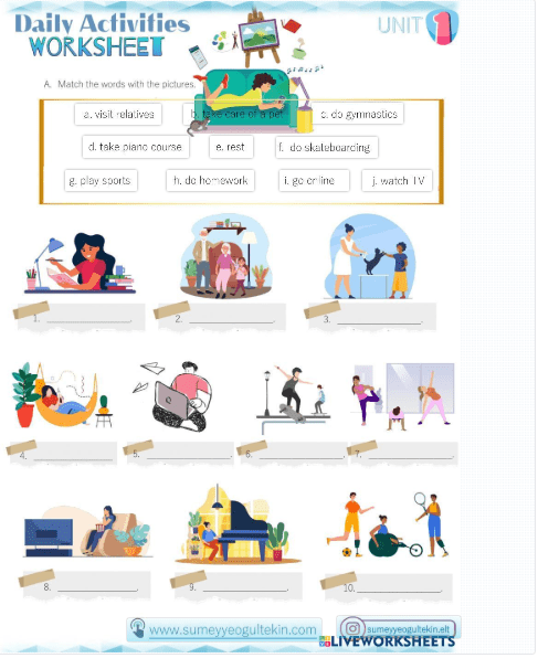 6.1 Daily Activities Interactive Worksheet